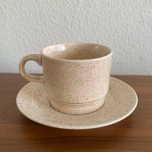 Vintage Brown Speckle Homer Laughlin Cup and Saucer
